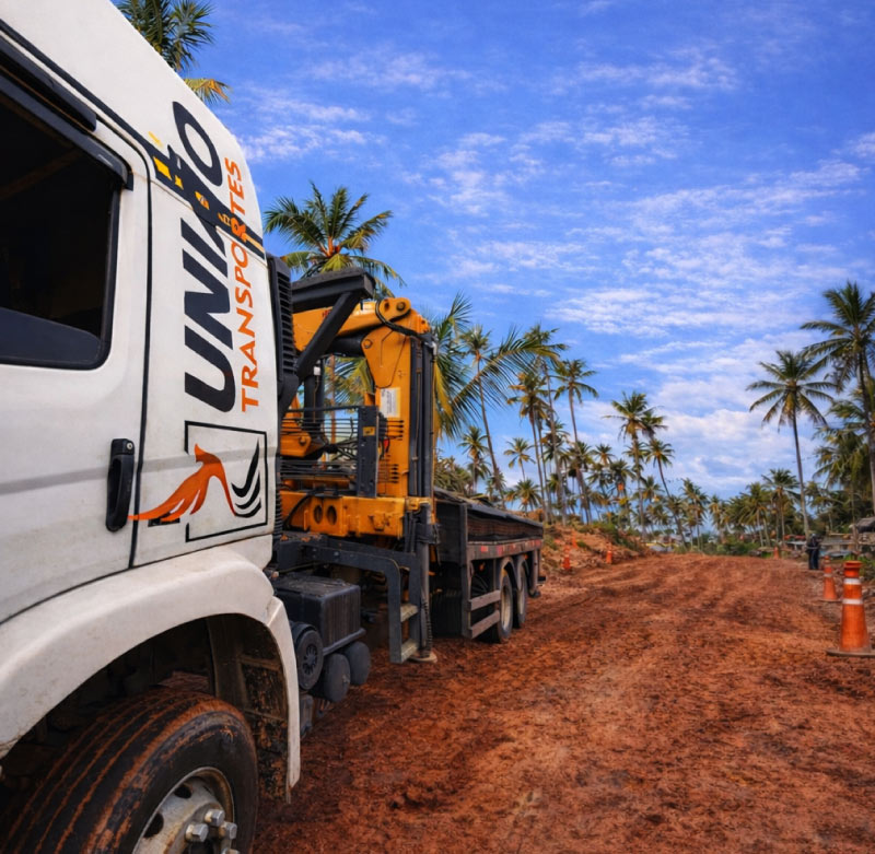 Operação de munck da União Transportes em Recife